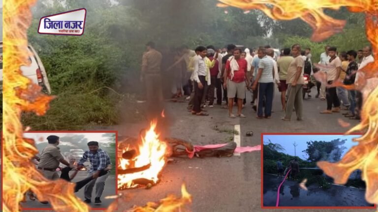 खेरागढ़ में भीषण सड़क हादसा: ईको और बाइक की टक्कर, दोनों वाहनों में लगी आग; एक की मौत, एक घायल