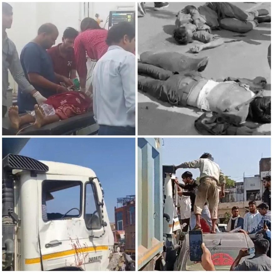 जयपुर में दर्दनाक हादसा: बेकाबू डंपर ने 17 वाहनों को रौंदा, 13 की मौत — आगरा के एक ही परिवार के तीन सदस्य भी शामिल