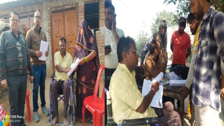एस आई आर फार्म जमा करने की दिशा में दौड़ी विकलांग श्रीकांत सिसोदिया की ब्हील चेयर, 500 फॉर्म कराए जमा