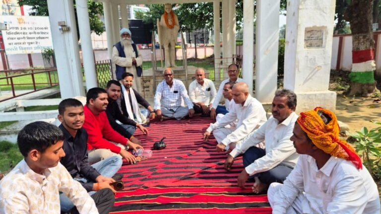 मेधा ने बापू प्रतिमा के समक्ष किया सत्याग्रह