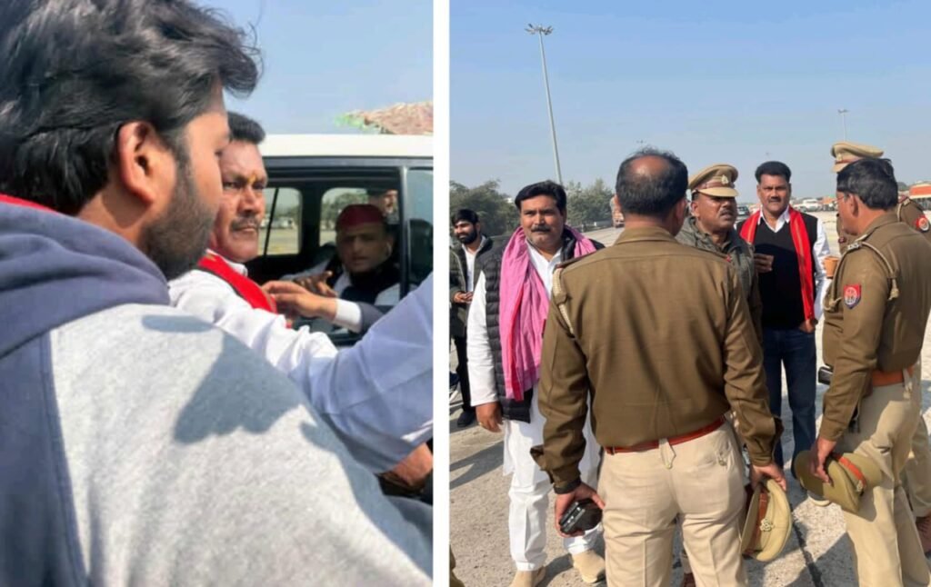 सपा कार्यकर्ताओं ने प्रदेश के पूर्व मुख्यमंत्री अखिलेश यादव का किया स्वागत