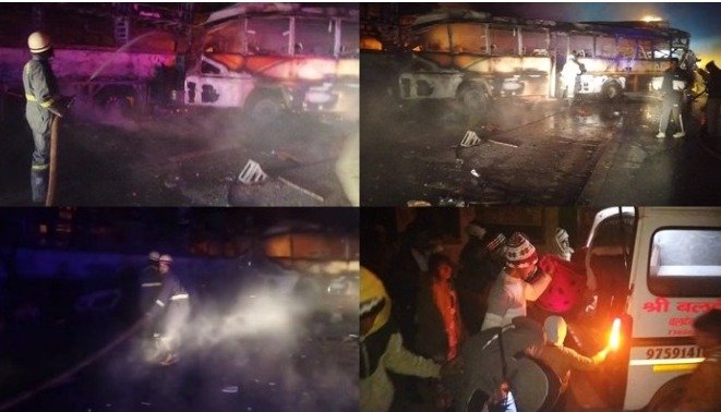 यमुना एक्सप्रेसवे पर भीषण हादसा: घने कोहरे में 7 बसें-3 कारें टकराईं, 5 की मौत, 40+ घायल – कई वाहनों में लगी आग