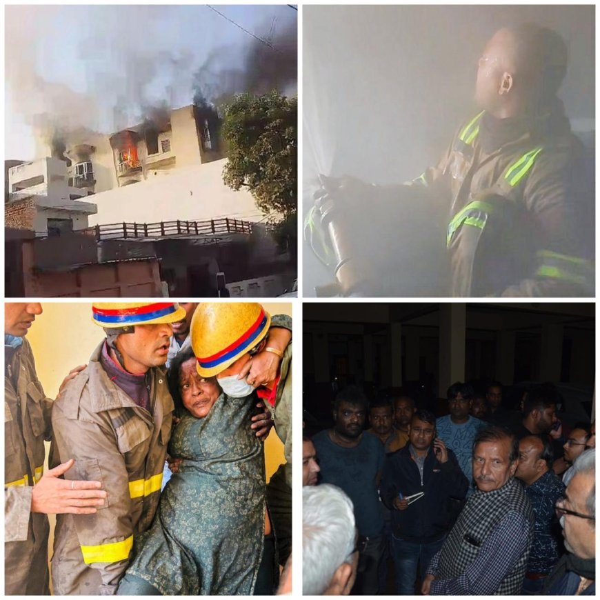 आगरा: चौथी मंजिल पर लगी भीषण आग, रस्सी लटककर फायरमैन ने बचाईं तीन जिंदगियाँ, फिल्मी स्टाइल में हुआ रेस्क्यू!