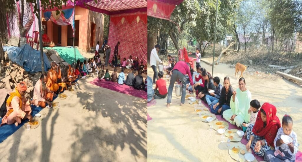 गढ़मुक्खा में साथ सात दिवसीय गौ कथा का भण्डारे के साथ भव्य समापन