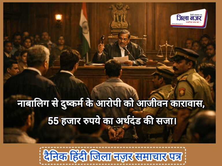 नाबालिग से दुष्कर्म के आरोपी को आजीवन कारावास,55 हजार रुपये का अर्थदंड