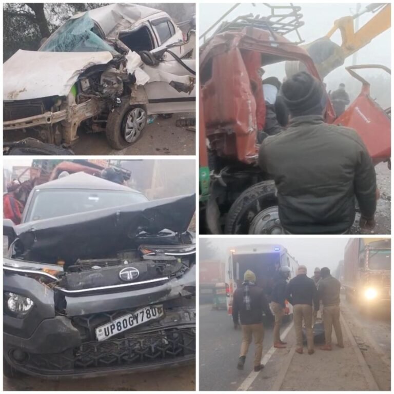 घने कोहरे ने बरपाया कहर: आगरा-ग्वालियर हाईवे पर भीषण सड़क हादसा; 2 की मौत, आधा दर्जन घायल