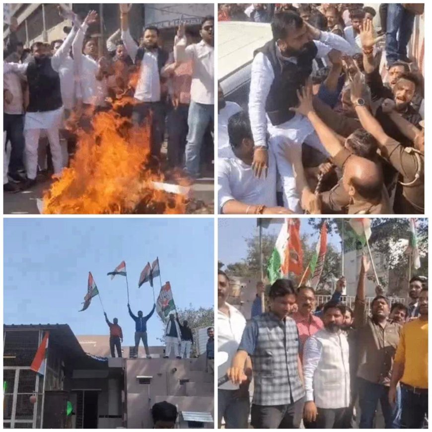 आगरा में राजनीतिक तनाव चरम पर! भाजपा युवा मोर्चा ने कांग्रेस कार्यालय घेराव का ऐलान किया, सेंट जोंस चौराहे पर पुलिस से टकराव – राहुल गांधी का पुतला फूंका, 30 मिनट तक जाम और नारेबाजी