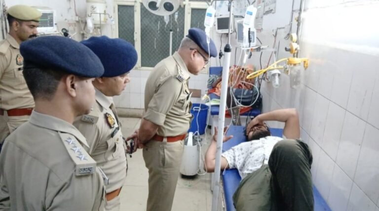 वाइक लूट के आरोपी से पुलिस की मुठभेड़ घायल पैर मे लगी गोली